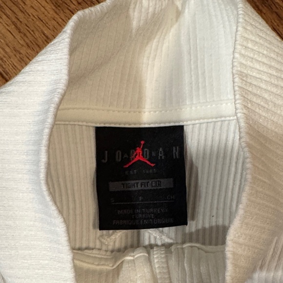 Jordan White Ribbed Zip Tank Top - Picture 2 of 3